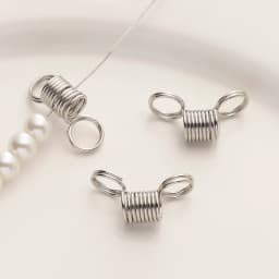 1Pc Stringing Bead Stoppers Spring End Fasteners Nickel Plating On Steel Small Stoppers Bracelet Tool Jewelry Making Supplies