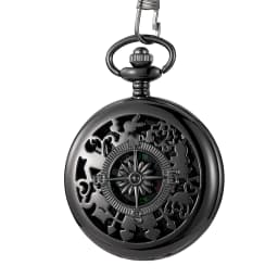 Creative Compass Pocket Watch Hollowed Out Classic Flip Compass Outdoor Hiking Chain Pendant Men Women Pocket Watch Reloj