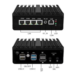 Intel N150 Mini PC Firewall Router 4 LAN I226-V 2.5G Celeron N5105 7305 J6412 NVMe Fanless Mini Computer Low Power PfSense Box