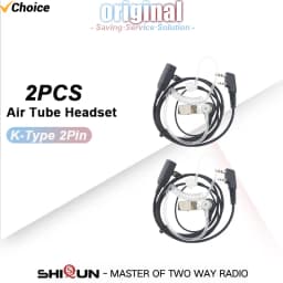 Baofeng UV-5R Walkie Talkie Headset with Mic 2 Pin Acoustic Air Tube Headset UV-18Pro Kenwood UV-13 DM-1701 UV-5RH Pro Max Radio