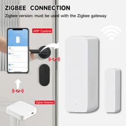 WiFi Zigbee3.0 2MQTT Smart Door Window Sensor, Tuya Security Alarm Detector, Open/Closed Monitor Works with Alexa Smart Life