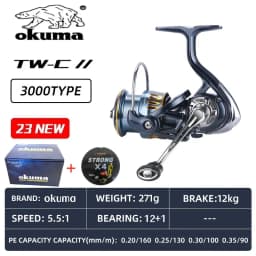 Okuma Precision Seamless Spinning Wheel Fish Wheel 1000-5000, Surface Anti Oxidation and Anti Rust Treatment