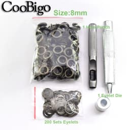 200set Metal Grommets Eyelet Grommet Punch Installer Tool Kit for Shoes Belt Bag Garment Leather Craft DIY Bronze 2mm~17mm