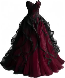 Gothic Wedding Dresses for Bride Layered Tulle Black Bridal Gowns Lace Applique Sweetheart Wedding Gown Dress