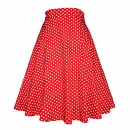 Small Red Polka Dot Cotton Womens Sexy Midi Summer Skirt Pin Up  High Waist Retro Vintage Rockabilly 50s Women Skirt