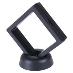 70*70mm Black 3d Floating Jewelry Coin Display Frame Holder Box Case W/ Stand High Quality