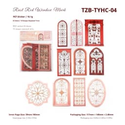 JIANWU Vintage Baroque Window Landscape Material Collage Scrapbooking PET Sticker Creative DIY Journal Stationery