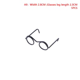5PCS Miniature Eyeglasses Metal Round Frame Lensless Eyewear Toy Retro Doll Glasses DIY Doll Dressing Accessories Spectacles