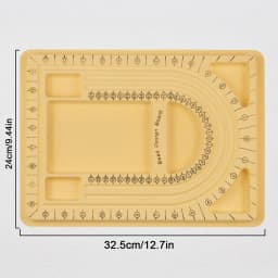 Flocked Bead Board Bracelet Necklace Beading Organizer Tray Design Measuring Tool for DIY Jewelry Making Craft Accessories