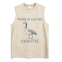 Washed Funny Goose Tank Tops Mess with The Honk You Get The Bonk Graphic T Shirts Vintage Unisex Loose Cotton Sleeveless Vests
