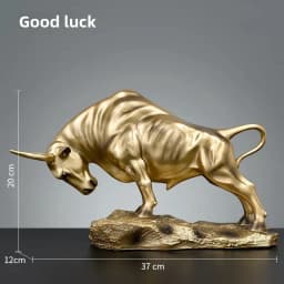 Lucky Taurus Zodiac Ornament Resin Cow Statue Desktop Office Desk Decor Modern Bookcase Display Home Decoration Creative Gift