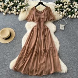 Elegant Sexy High Waist chiffon glitter Vacation Vestidos Slim Women Party Ceremonial Dress