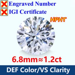 COSFIX 0.3-5ct Round Lab Grown Diamond HPHT IGI Certificate 3EX D/F Color VVS1 Clarity Diamond Gems