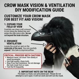 Unique Shaggy Feather Raven Mask Creative Black Animal Costume Accessories For Halloween Party Cosplay Themed Event