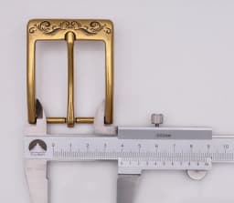 Men Vintage Brass Flower Engraved Rectangle Prong Pin Tongue Leathercraft Jeans Leather Belt Buckle Replacement Inner Size 40mm