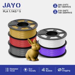 JAYO PLA Filaments 5 Rolls/ 3D Printer Filament 1.75mm FDM 3D Printer Materials Neatly Wound High Toughness for FDM 3D Printer