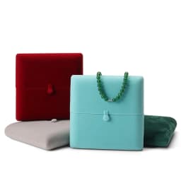 Pearl Necklce Gift Box Velvet Necklace Packaging Box Ring Holder Display Showcase Pendant Organizer