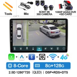 Android 16 Car Radio For Fiat Ducato 3 2006 - 2022 Carplay Auto Multimedia Stereo Player GPS Navi BT 360 Camera 4G WIFI QLED DSP