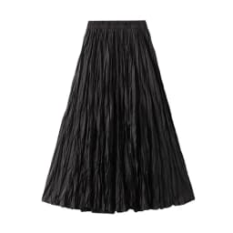 Women's Spring Summer Solid Pleated Half-body Skirt 2026 Korean Fashion A-Line Long Skirt Female Elegant Casual Luxury Skirt