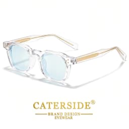 CATERSIDE New Square Men's Sunglasses Personalized Temple Tips Design Sun Glasses Women's Travel Party Eyewear Festival Gift