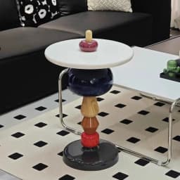 ‌Scandinavian Side Table, Colorful Accent Living Desk, Creative Bedside Cabinet, Candy-Inspired End Table
