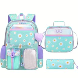 Cute Student Backpack 3pcs/set Primary Schoolbag Rabbits and Quicksand Kawaii Student Backpack Teenage Girls Handbag Rucksack