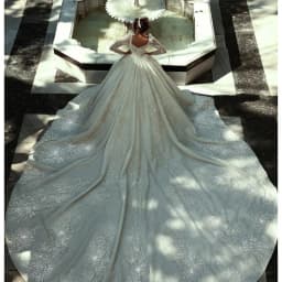 Gwn&Gce 2026 Train Customized Beaded Long Wedding Dresses Modest Long Sleeve Bridal Gown Charming Princess Dresses For Bride