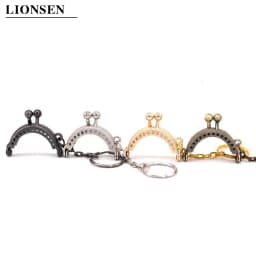 Mini Cute 4cm Metal Coin Purse Bag Change Purse Frame With Keychain 5 Colors Frame Kiss Clasp Lock DIY Craft Wallet Accessaries