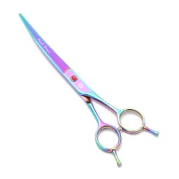 Purple Dragon Dog Grooming Scissors 6.5" 7" Stainless Up Curved Scissors Professional Pet Shears Chunker Thinning Scissors Z3002