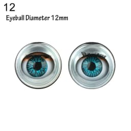 1Pair Doll Activity Eyes Doll Eye Accessories with Eyelashes Doll Rolling Eyeballs Simulation Active Eyeball DIY Doll Eyes