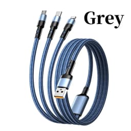3 In 1 USB Fast Charging Cable 1.2M/2M Type C Micro IOS Multi Charger Cable for Huawei Samsung Nylon Braided Cord