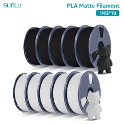 SUNLU 10Roll PLA Matte Filament 1.75mm 1kg Spool (2.2lbs) Smooth Matte Finish Neatly Wound Filament Fit Most FDM Printer