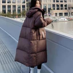 Thickened Mid-Length down Jacket Women's Winter Knee-Length Warm Outerwear Anti-Season High-End Feeling Cotton Coat