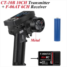 HotRC CT10B 10CH Channel Transmitter CT-10B 2.4G Remote Control 18650 Battery F-10A F-01A 6/8/10CH Gyro Receiver for RC Car Boat