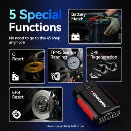2026 KONNWEI KDIAG Car Obd2 Bluetooth All System Diagnostic Tool Read Erase Codes EPB DPF Oil Reset SRS SAS TPMS Sensor Scanner