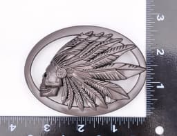 Men Punk Biker Heavy Quality Cool Black Indian Head Skull Dress Belt Buckle DIy Leathercraft Buckle Fits 40mm Strap