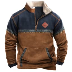 Spring Autumn New Men Wool Collar Half-zipper Hoodies Sweatshirts Print Casual European American Trend Jacket Long-sleeved Tops