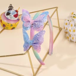 Gradient Butterfly Headband For Girls Sparkling Rainbow Princess Hair Hoop Birthday Party Princess Dress-Up Hair Accessories