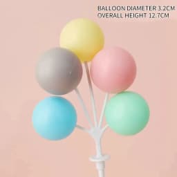 5/8Pcs/set Colorful Ball Bundle Clay Balloons Cake Topper Creative Cupcake Card Flag Birthday Party Baby Shower Dessert Decor