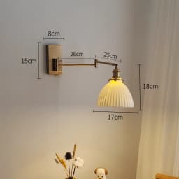 IWHD Nordic Modern LED Wall Sconce Left Right Rotate Pull Chain Switch Bedroom Restaurant Bar Beside Lamp Ceramic Stair Light