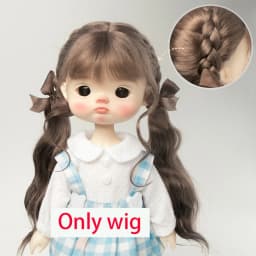 1/6BJD Wig Bangs Ponytail Curly Soft Mohair Wig Braids Suitable for 30cm DD SD Doll Wig Toy Accessories 6-7 Inches Hair