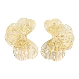 Elegant Multi Layer Metal Petal Flower Stud Earrings for Women Creative Gold Color Hollow Floral Piercing Earrings Jewelry Gifts