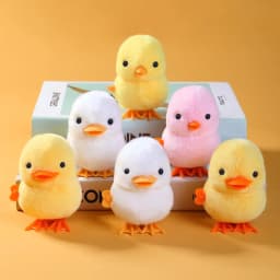 Yellow Jumping Chicken Clockwork Toy Walking Simulation Plush Wind Up Vintage Toys for Kids 2 to 4 Years Old Toys Gift