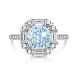 925 Sterling Silver Light Luxury Elegant Dahlia Cut High Carbon Diamond Sugar Cube Ring Women's Jewelry
