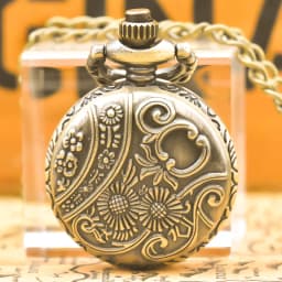 Bronze Delicate Compact Arabic Numerals Clamshell Pocket Watch Necklace Small Pocket Watch Gift Pocket Cheap Children's Toys