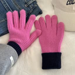 Women Winter Thickened Windproof Keep Warm Fingertip Touch Screen Knitted Gloves Fashion Color Spelling Soft