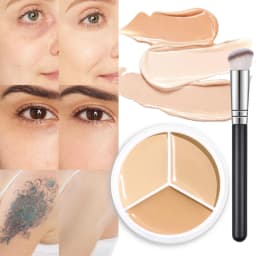 3-Color Concealer Palette Professionally Covers Dark Circles Around Eyes and Face