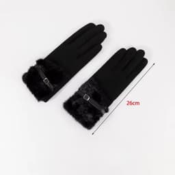 Winter Women Keep Warm Plus Velvet Touch Screen Thicken Plush Wrist Suede Gloves Fashion Personality Elegant Drive Cycling