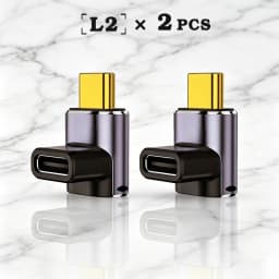 UGOURD 40Gbps Extension Cable Adapter USB C Male to USB C Female Adapter Angled Type C to C Converter 240W With Indicator Light