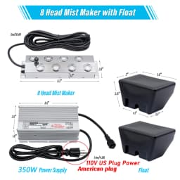 110V/220v 4/6/8/10/12 Head Ultrasonic Mist Maker Fogger Stainless Steel Air Humidifier Greenhouse For Hydroponics High Quality